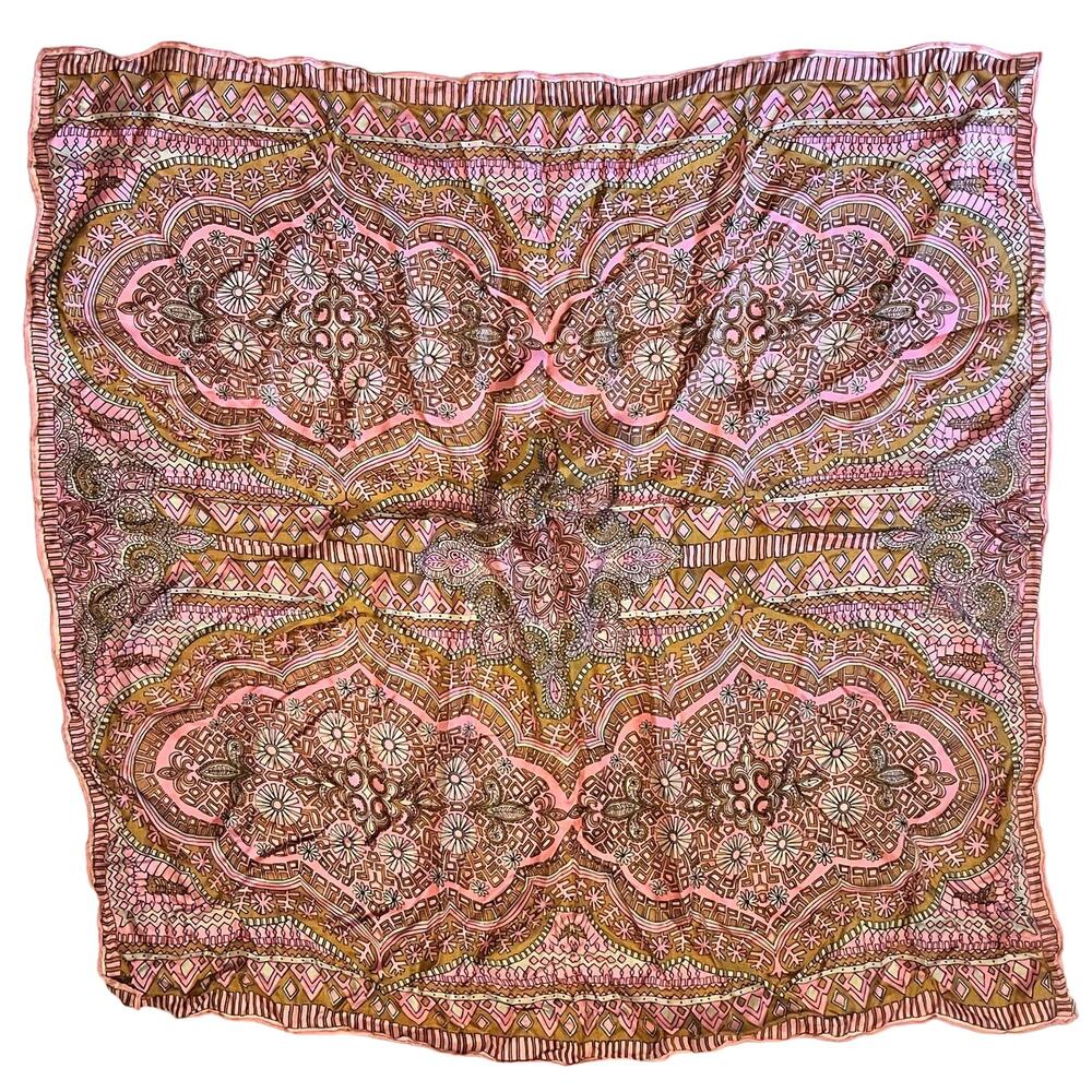 Vintage VERA Neumann Hand Rolled Silk Scarf ~ Abstract  ~ 31" x 31"
